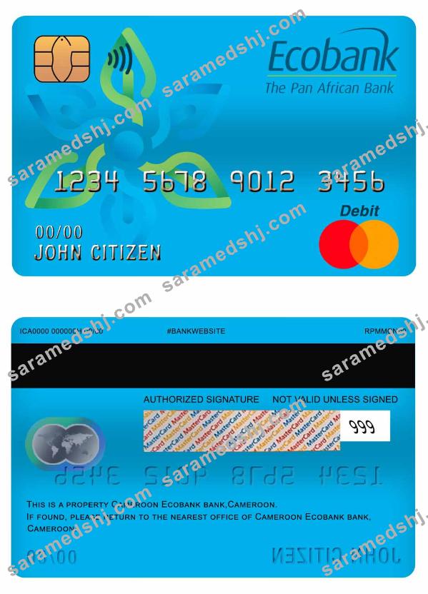 Cameroon Ecobank bank master debit card